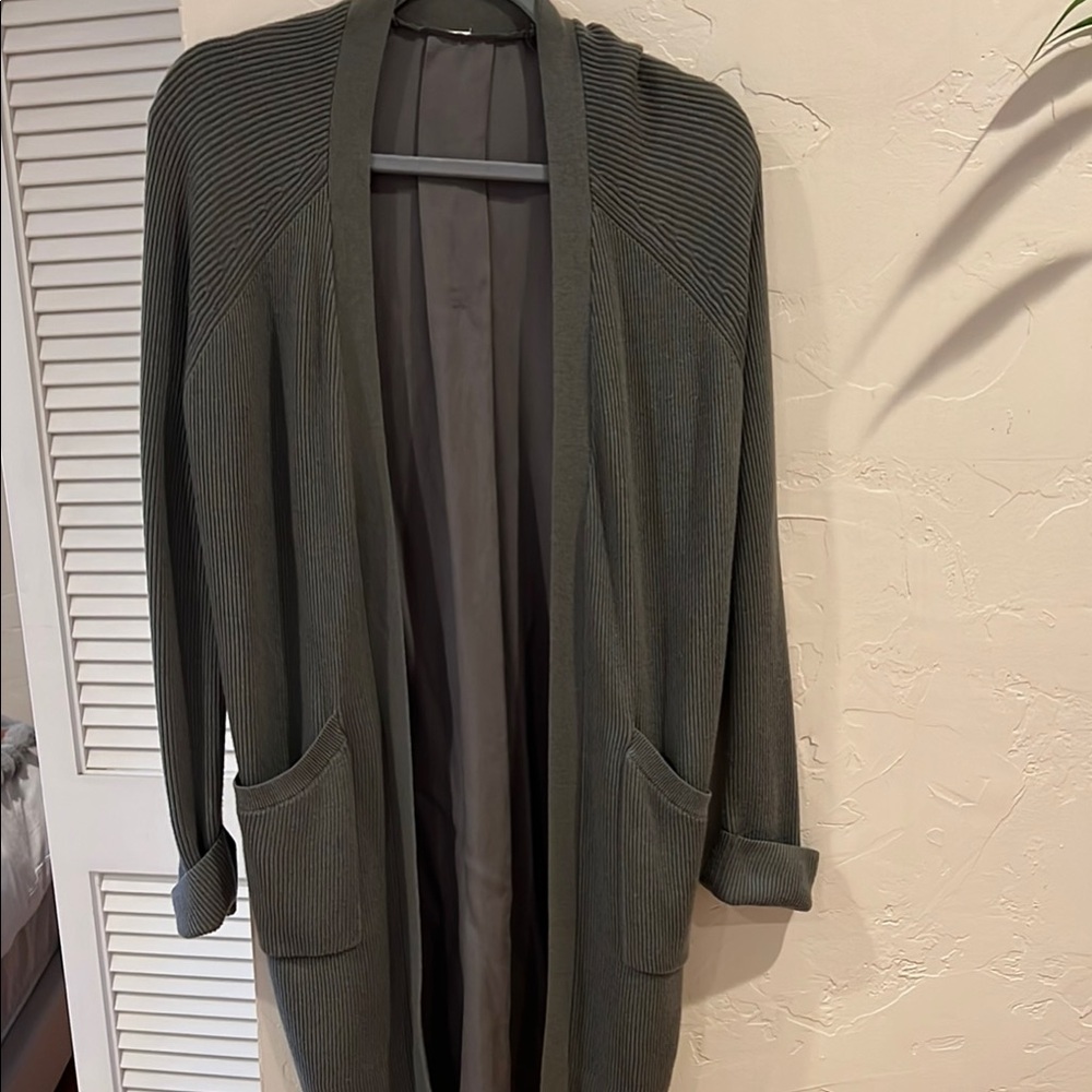 Lululemon Olive Green Open Front Cardigan